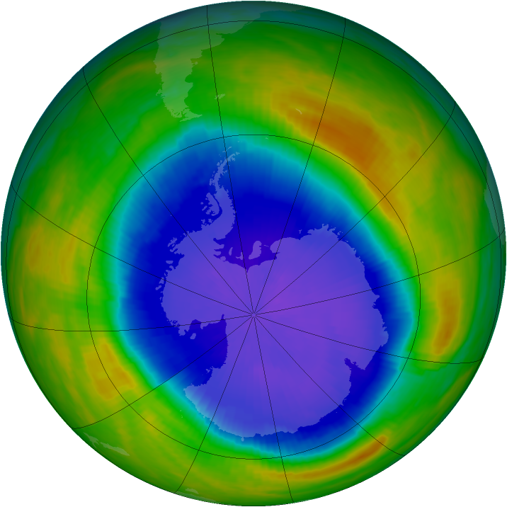 Antarctic ozone map for 24 October 1987